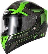 Vcan H128 Full Face Motorcycle Helmet - Helvet Green